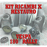 KIT DI RICAMBI PER RESTAURO ADATTABILE VESPA 180 RALLY COMPLETO DI BORDO CROMATO 60008410