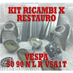 SPARE PARTS KIT FOR RESTORATION VESPA 50 NLR ROUND HEADLIGHT COMPLETE WITH ELECTRICAL SYSTEM