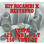 KIT DI RICAMBI PER RESTAURO ADATTABILE VESPA 125 VNB3T VNB4T VNB5T 150 VBB1 VBB2 con faro SIEM