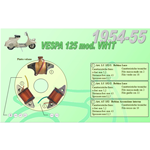 Kit completo 3 Bobine Ceab per Ripristino Revisione Statore Piatto Volano per VESPA 125 VN1T faro basso dal 1954 al 1955