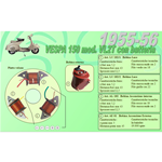 Kit completo 3 Bobine Ceab per Ripristino Revisione Statore Piatto Volano per VESPA 150 VL2T struzzo con batteria 1955 1956