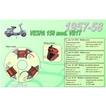 Kit completo 3 Bobine Ceab per Ripristino Revisione Statore Piatto Volano per VESPA 150 VB1T GS dei poveri dal 1957 al 1958