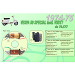 Complete kit 2 Ceab coils for restoration and overhaul of the flat flywheel stator for VESPA 50 SPECIAL V5B1T from frame no. 70577 from 1974 to 1975