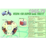 Complete Kit 3 Ceab Coils for Restoration and Overhaul of the Flat Stator Flywheel for VESPA 150 SUPER VBC1T from 1965 to 1979