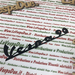 Placa frontal escrita sin agujeros pintada en esmalte azul para VESPA 90 Producto italiano