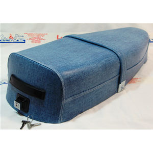 Sella jeans blu per VESPA PX PE 125 150 200  prima serie senza riquadri 