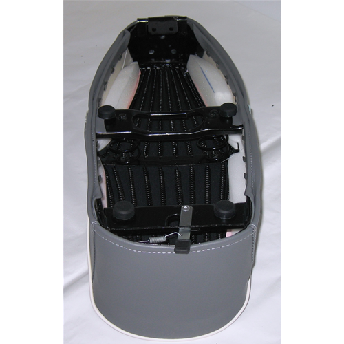 Selle grise bord blanc pour VESPA PRIMAVERA 50 125 NRL sans serrure