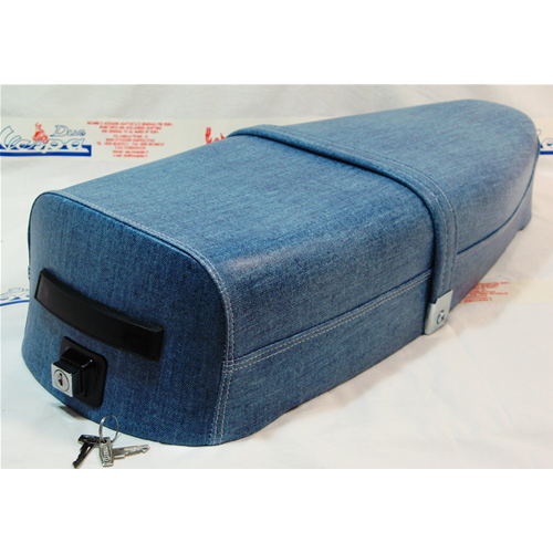 Sella jeans blu per VESPA PX PE 125 150 200  prima serie senza riquadri 