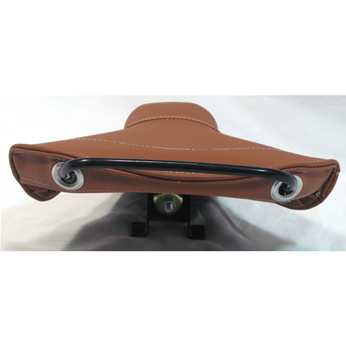 Short front triangular saddle in brown leather with studs for VESPA 125 150 PX SPRINT GL GTR TS VBB VBA VNB VNA