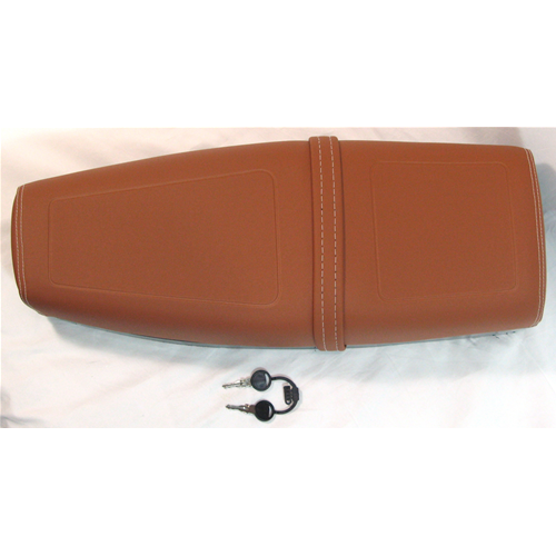 Sella di colore cuoio lunga per VESPA PK XL 50 125 con gonnellino 