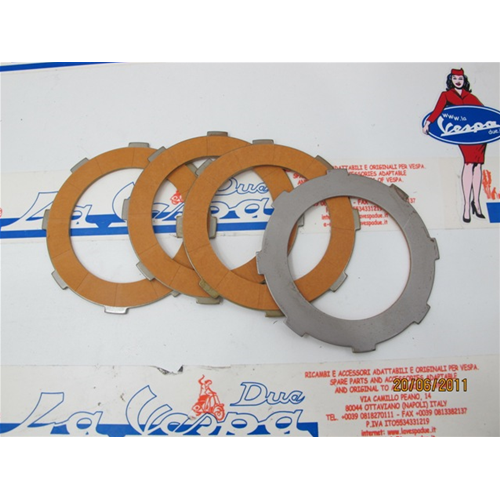 Serie dischi frizione NEWFREN  racing in carbonio per VESPA 125 150 200 PX PE dal 1998 COSA 2 dal 1991 al 1997 