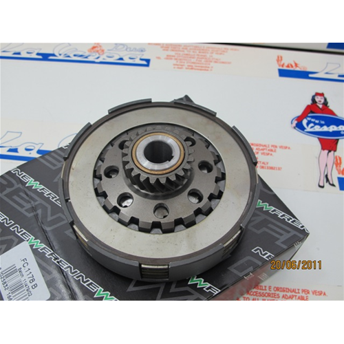 Frizione completa NEWFREN Z 21 denti per VESPA 125 150 200 PX PE dal 1998 COSA 2 dal 1991 al 1997  