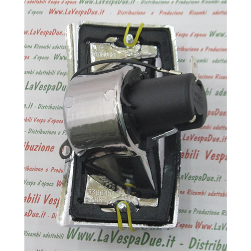 FRECCIA BIANCA INDICATORE TRIOM CROMATA ANTERIORE SINISTRA PER VESPA PX 80 100 125 150 200 E ARCOBALENO ETS T5 COMPLETO DI LAMPADA