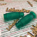 Par de puños BUBBLE SUPERFLEX 20 mm transparentes VERDES para VESPA 50 80 90 125 150 160 180 200 VNB 3 4 5 6 VB1 VBA VBB GL GS VS2 VS3 VS4 VS5 160 GS