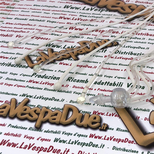 BUBBLE SUPERFLEX weiße und transparente Ballgrifffransen mit Glitzer für VESPA 50 80 90 125 150 160 180 200 1 Paar