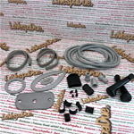 Kit completo guarnizioni serie parti in gomma grigia 25 pezzi per VESPA 125 150 VM VN VL VB1 FARO  BASSO STRUZZO