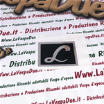 Adhesive lettering plate L for front mudguard for piaggio CIAO LUSSO on aluminium sheet