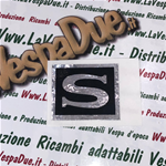 Targhetta scritta adesiva S per parafango posteriore per piaggio CIAO SPECIAL su foglio di allumino