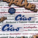 Set of lettering plates Front and side aluminum base for Piaggio CIAO 50 old models