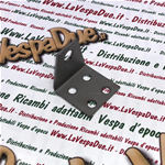 PLACA DE FIJACIÓN DE CAPÓ Y BOLSAS DE CARROCERÍA LADO IZQUIERDO PARA VESPA FARO BAJO 98 125 V1 V15 V30 V33 DE 1946 A 1953