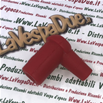 Cappuccio attacco candela rosso in silicone per candela con resistore con nottolino e cavo diametro 7mm con resistore 5 KOhm per VESPA APE LAMBRETTA CIAO
