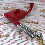 Roter Abarth-Schalldämpfer mit IGM 0112S, italienisches Produkt für VESPA 125 150 SUPER SPRINT 8-Zoll-Räder mit doppeltem Chrom-Auspuffrohr