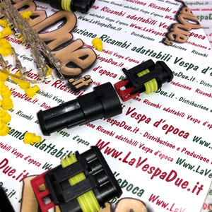 Jeu de 9 connecteurs électriques SUPERSEAL à 2, 3 et 4 broches complets avec connecteurs et caoutchoucs pour VESPA APE LAMBRETTA diverses applications modifications du système électrique