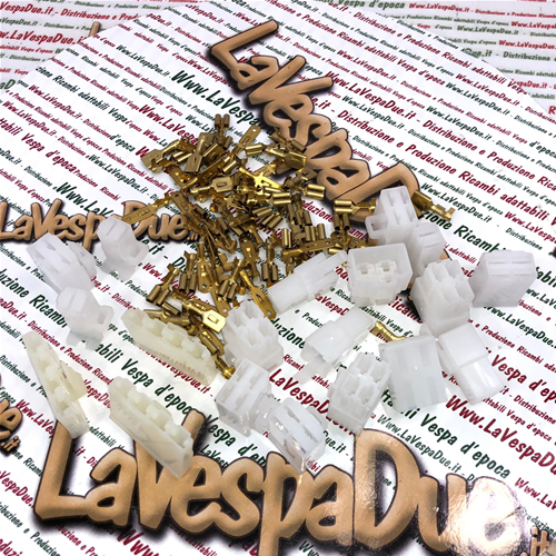 Jeu de 15 supports de connecteurs électriques type 6,3 mm avec 2, 3, 4, 6 et 9 broches complets avec connecteurs et caoutchoucs pour VESPA APE LAMBRETTA diverses applications modifications du système électrique