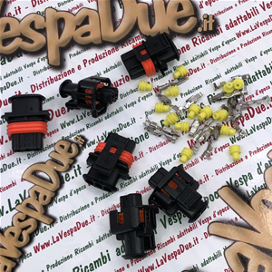 Lot de 3 supports de connecteurs électriques BOSCH complets avec connecteurs et caoutchoucs pour VESPA APE LAMBRETTA diverses applications modifications du système électrique