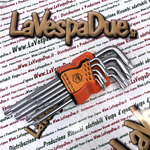 Set of 9 torx keys with T10 T15 T20 T25 T27 T30 T40 T45 T50 imprint