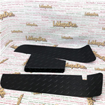 Kit de 3 piezas de alfombrilla reposapiés con revestimiento de polvo negro en aluminio antideslizante con diseño cuadriculado para VESPA 80 125 150 200 PX PE Arcobaleno VNA VNB TS VBA GS SS RALLY