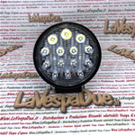 Foco adicional redondo universal IP67 10/30 V voltios 42 W con 16 LED 4320 lúmenes color 6000 k con lente de policarbonato para aplicaciones en pantalla y barra antivuelco