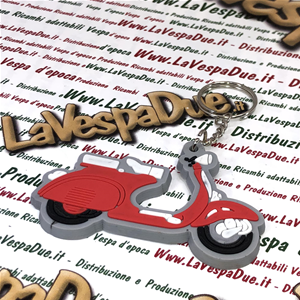 Red VESPA 50 125 150 silicone key ring