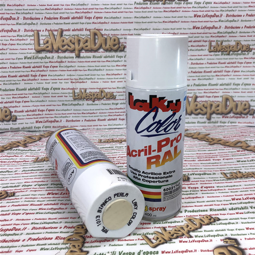 Vernice Spray Smalto Acrilico Extra Pro RAL colore Bianco perla RAL 1013 per Uso Professionale Bomboletta da 400 ml con Valvola Autopulente