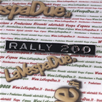 Rear aluminum plate lettering for VESPA 200 RALLY CAPITAL LETTERS first series