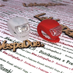 Set di 2 led in silicone con luce rossa e bianca a 3 funzioni per manubri Vespa FARO BASSO VN VM V1 V15 V30 V33 VL luci bici avvisatori indicatori luminosi