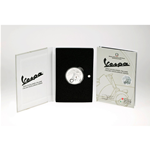 Moneda de 5 euros Vespa BLANCA en Plata 925‰ Serie Excelencia Italiana edición limitada de 7.000 piezas Moneda de colección en plata esmaltada