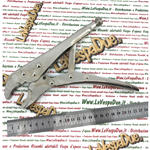 Attrezzo pinza a scatto da 10" 250 mm per serrare e bloccare lamiere e saldature con testa ed impugnatura in nichel