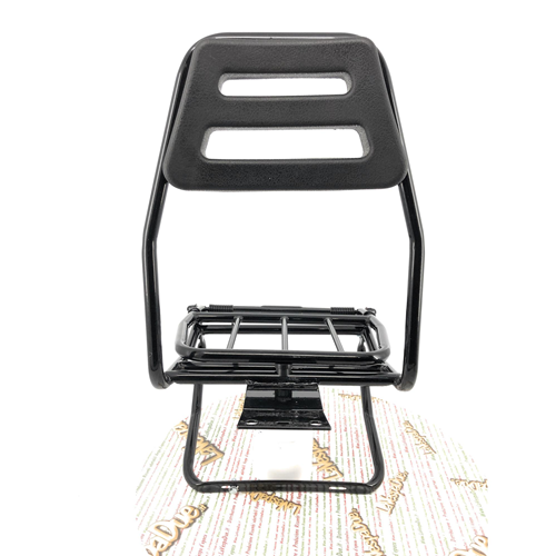 thumbnail image 2 of Faco Chrome Rear Luggage Rack For Vespa PX 125/150/200 – Rainbow Face, Italian Made, OE Style 2 of 5