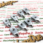 Serie kit puntalini terminali strisce pedana LAMBRETTA 125 150 LI 3° SPECIAL SX 175 TV 3° 200 TV SX r.o. 19950094 19950103 innocenti 8 pezzi in alluminio lucidato