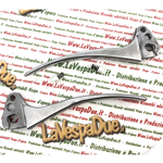 Coppia leve freno e frizione LAMBRETTA 125 150 LI 1° 2° 175 TV 2° r.o. 19062024 in alluminio lucidato