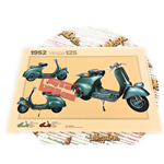 Poster VESPA TECNICA 125 V33T 1952 faro bajo medidas 32 cm X 48 cm efecto vintage