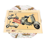 Poster VESPA TECNICA 150 VL1 1955 Avestruz medidas 32 cm X 48 cm efecto vintage