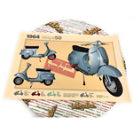 Poster VESPA TECNICA 50 V5A1 1964 prima serie misure 32 cm X 48 cm effetto vintage