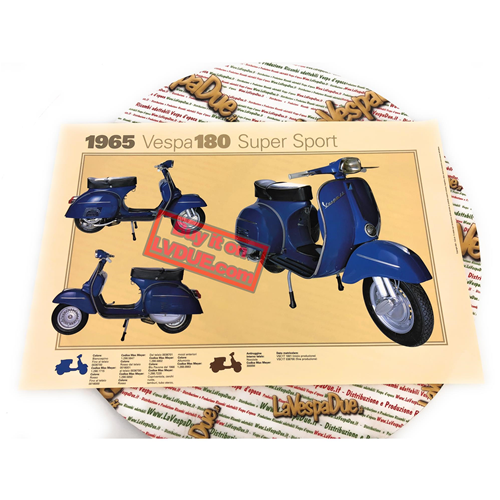 HOT 180 Ss Scheda Tecnica Vespa Gs 160 Poster VESPA