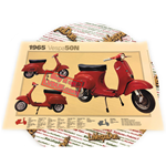 Póster VESPA TECNICA 50 N V5A1 medidas 32 cm X 48 cm efecto vintage