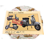 Póster VESPA TECNICA 125 TS VNL3T 1975 medidas 32 cm X 48 cm efecto vintage