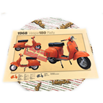 Póster VESPA TECNICA 180 RALLY VSD1T medidas 32 cm X 48 cm efecto vintage