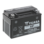 BATTERIA YUASA YTX9-BS (SIGILLATA CON ACIDO A CORREDO) 12V/8AH KAWASAKI YAMAHA PIAGGIO