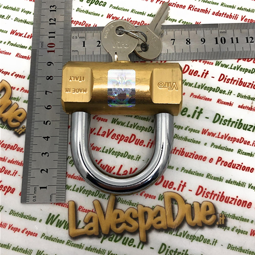 Lucchetto 70 mm cilindrico VIRO ANTIFURTO VESPA per catena APE LAMBRETTA PIAGGIO CIAO SI BRAVO BOXER